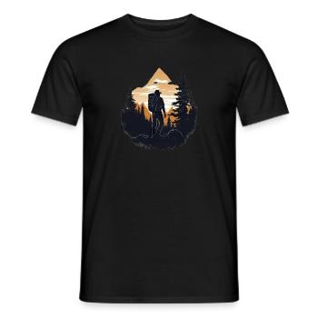 Randonnée Montagnes Arbres Alpes - T-shirt homme - noir - Devant - AI Model Male 178 light (178cm)