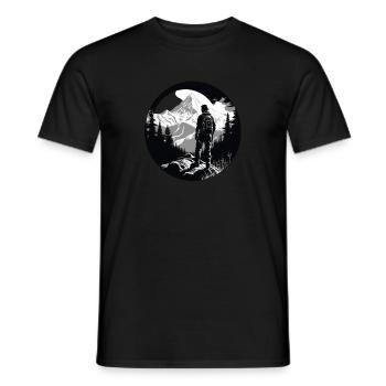 Wandern Berge Bäume Alpen - Männer T-Shirt - Schwarz - Vorne - AI Model Male 178 light (178cm)