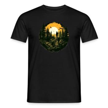 Wandern Berge Bäume Alpen - Männer T-Shirt - Schwarz - Vorne - AI Model Male 178 light (178cm)