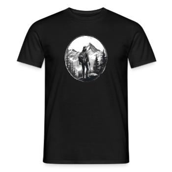 Wandern Berge Bäume Alpen - Männer T-Shirt - Schwarz - Vorne - AI Model Male 178 light (178cm)