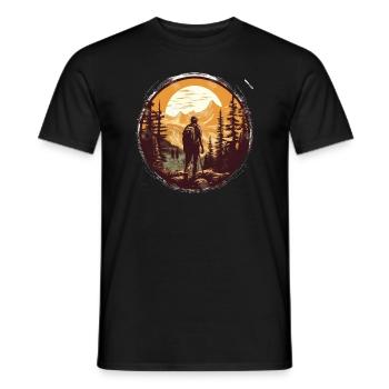 Randonnées Montagnes Arbres Alpes - T-shirt homme - noir - Devant - AI Model Male 178 light (178cm)