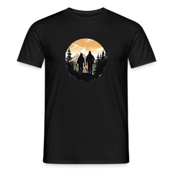 Hiking Mountains Trees Alps - Men's T-Shirt - black - Front - AI Model Male 178 light (178cm)