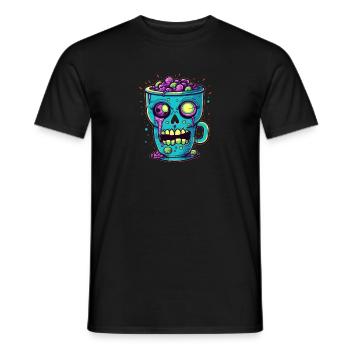 Tasse à café d’Halloween - tasse à café effrayante - T-shirt homme - noir - Devant - AI Model Male 178 light (178cm)
