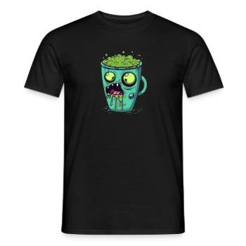 Tasse à café d’Halloween - tasse à café effrayante - T-shirt homme - noir - Devant - AI Model Male 178 light (178cm)