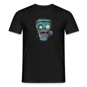 Tasse à café d’Halloween - tasse à café effrayante - T-shirt homme - noir - Devant - AI Model Male 178 light (178cm)