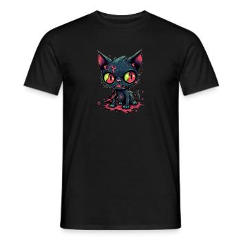 Halloween Zombie Katze - Niedliche gruselige Katze - Männer T-Shirt - Schwarz - Vorne - AI Model Male 178 light (178cm)