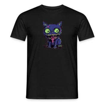 Halloween Zombie Katze - Niedliche gruselige Katze - Männer T-Shirt - Schwarz - Vorne - AI Model Male 178 light (178cm)