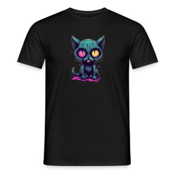 Halloween Zombie Katze - Niedliche gruselige Katze - Männer T-Shirt - Schwarz - Vorne - AI Model Male 178 light (178cm)
