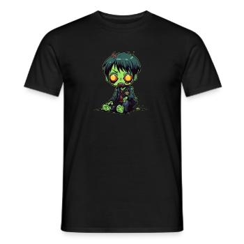 Halloween Zombie Boy - Kawaii Cute Monster Horror - Men's T-Shirt - black - Front - AI Model Male 178 light (178cm)