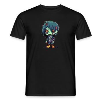 Halloween Zombie Boy - Kawaii Cute Monster Horror - Men's T-Shirt - black - Front - AI Model Male 178 light (178cm)