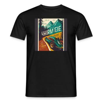 Rétro Car Poster Vintage Car Old School - T-shirt homme - noir - Devant - AI Model Male 178 light (178cm)