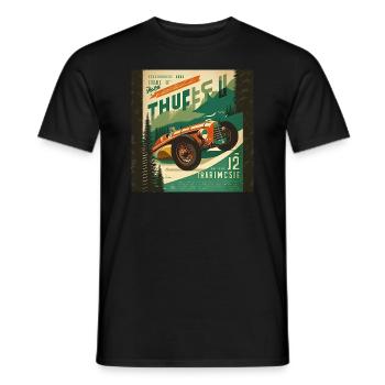 Rétro Car Poster Vintage Car Old School - T-shirt homme - noir - Devant - AI Model Male 178 light (178cm)