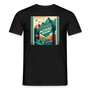 Rétro Car Poster Vintage Car Old School - T-shirt homme - noir - Devant - AI Model Male 178 light (178cm)