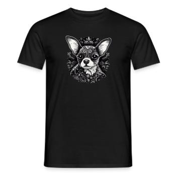 Chihuahua | Mosaik | Geometrisch | Kunst | Hund | - Männer T-Shirt - Schwarz - Vorne - AI Model Male 178 light (178cm)