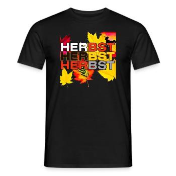 Herbstzauber Buntes Blattmuster - Männer T-Shirt - Schwarz - Vorne - AI Model Male 178 light (178cm)
