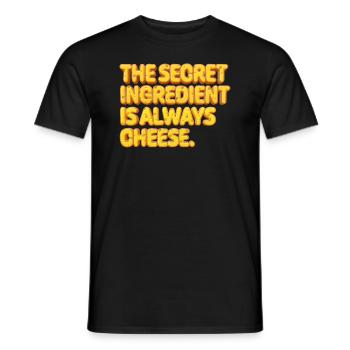 Secret Ingredient | Cheese - Men's T-Shirt - black - Front - AI Model Male 178 light (178cm)