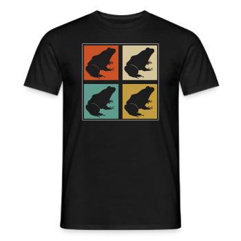 Retro Herpetologist Frog Owner Vintage Amphibian - Men's T-Shirt - black - Front - AI Model Male 178 light (178cm)