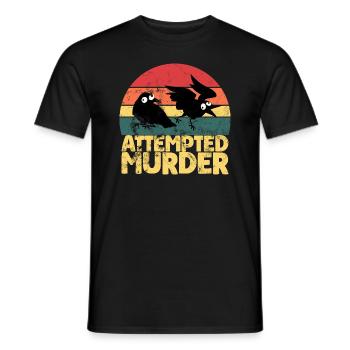 Tentative de meurtre de corbeaux drôle d’amoureux des oiseaux - T-shirt homme - noir - Devant - AI Model Male 178 light (178cm)