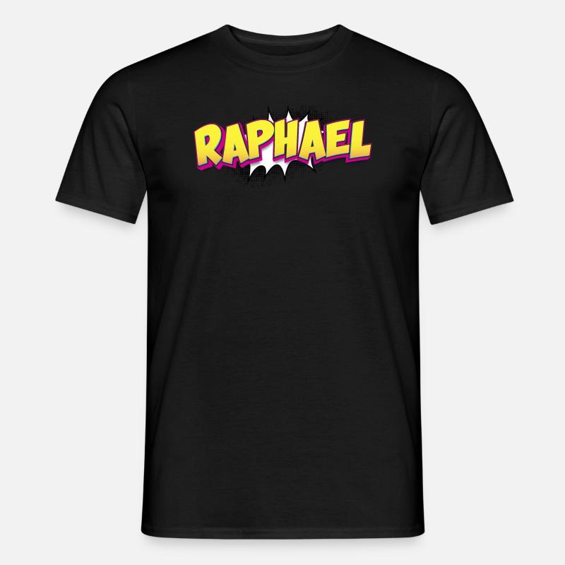 Raphael Benutzerdefinierter Name Comic-Buch-Stil Pop-Art, - Männer T-Shirt - Schwarz