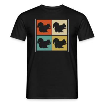 Retro Squirrel Enthusiast Forest Animal Rodent Vin - Men's T-Shirt - black - Front - AI Model Male 178 light (178cm)