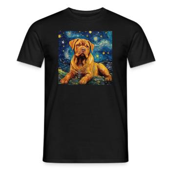 Bordeauxdogge Sternennacht - Männer T-Shirt - Schwarz - Vorne - AI Model Male 178 light (178cm)