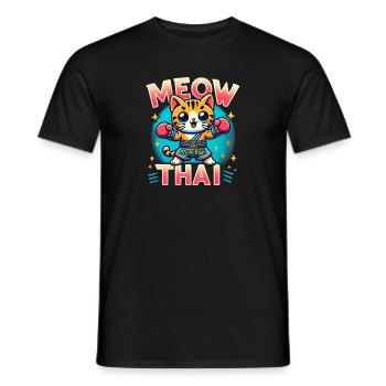 Arts martiaux mixtes Miaou Thaï Muay Thai Cat - T-shirt homme - noir - Devant - AI Model Male 178 light (178cm)
