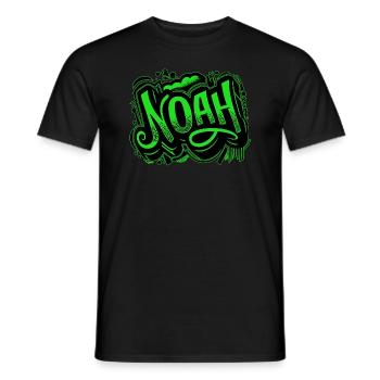 Noah Name Graffiti Green - Men's T-Shirt - black - Front - AI Model Male 178 light (178cm)