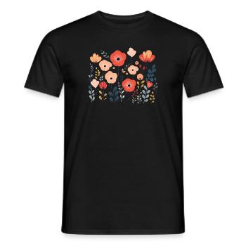 Mohnblumen - Männer T-Shirt - Schwarz - Vorne - AI Model Male 178 light (178cm)