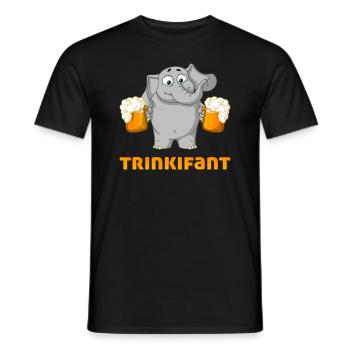 Trinkifant - Männer T-Shirt - Schwarz - Vorne - AI Model Male 178 light (178cm)