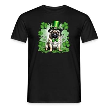 Carlin de la Saint-Patrick I Shamrock Carlin de la Saint-Paddy - T-shirt homme - noir - Devant - AI Model Male 178 light (178cm)