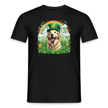 Chapeau vert et trèfle I Or de la Saint-Patrick - T-shirt homme - noir - Devant - AI Model Male 178 light (178cm)