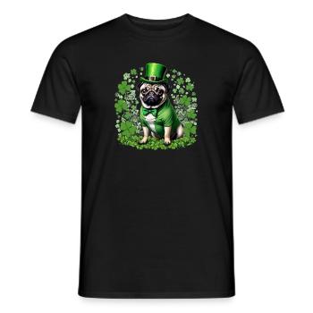 Fête de la Saint-Patrick Carlin I Chiot lutin vert - T-shirt homme - noir - Devant - AI Model Male 178 light (178cm)