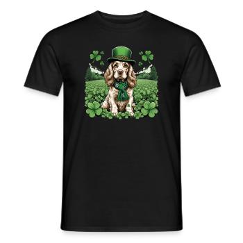 Irish Setter St. Patrick's Day Green Hat Pup - Männer T-Shirt - Schwarz - Vorne - AI Model Male 178 light (178cm)