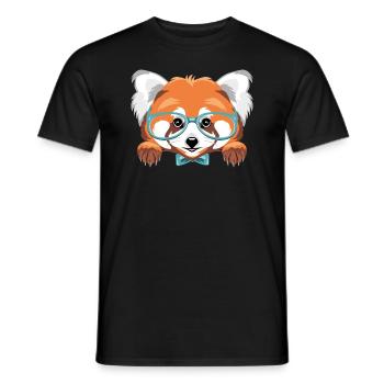 Peeking smart red panda - Men's T-Shirt - black - Front - AI Model Male 178 light (178cm)