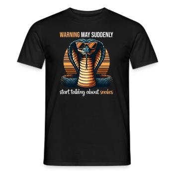 Warning May Suddenly Start Talking About Snakes - Men's T-Shirt - black - Front - AI Model Male 178 light (178cm)