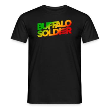 Buffalo Soldier Rasta Colors - Men's T-Shirt - black - Front - AI Model Male 178 light (178cm)