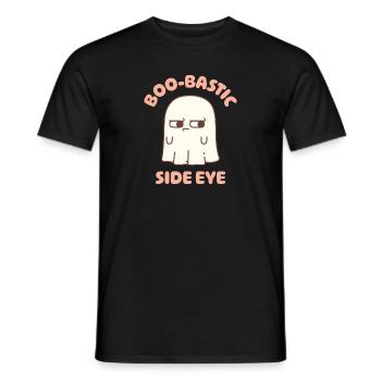 Mignon fantôme BooBastic oeil latéral drôle - T-shirt homme - noir - Devant - AI Model Male 178 light (178cm)