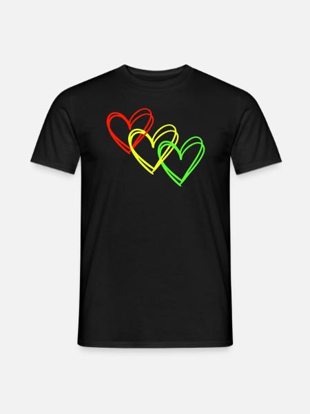 Herzen <3 Herzkette ♥ Liebe - Männer T-Shirt - Schwarz