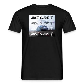 JUST SLIDE IT - Men's T-Shirt - black - Front - AI Model Male 178 light (178cm)