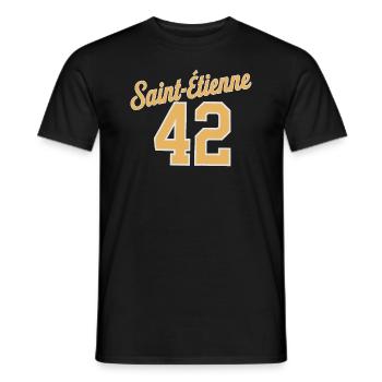 Saint-etienne 42 - T-shirt homme - noir - Devant - AI Model Male 178 light (178cm)