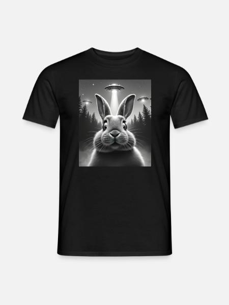 Ufo Lustiger Hase - Männer T-Shirt - Schwarz
