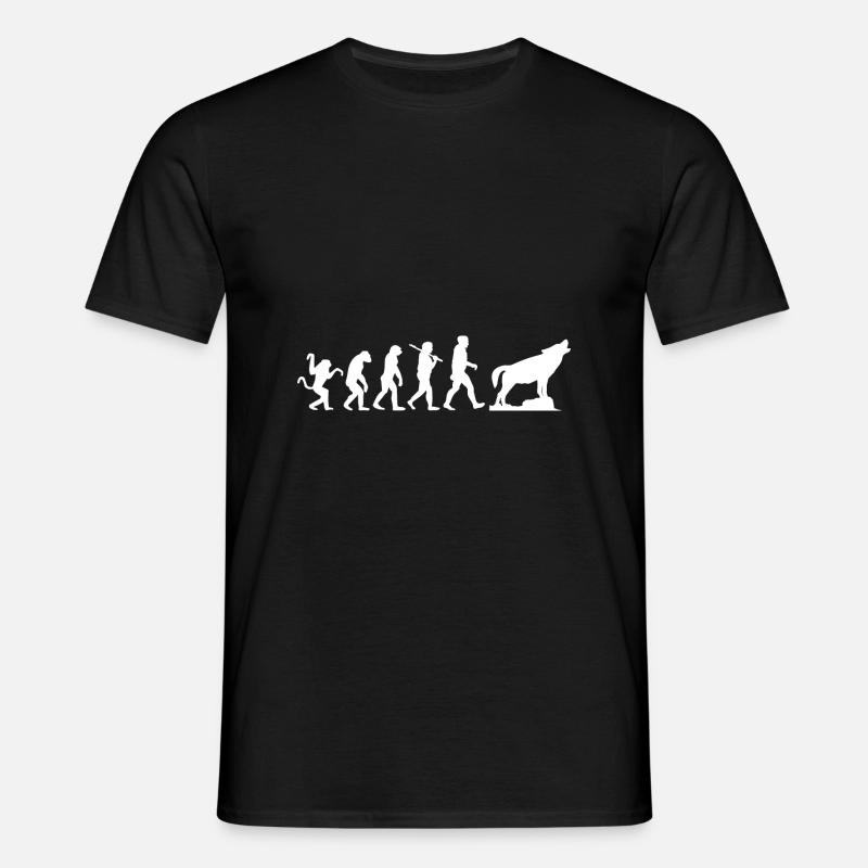 Loup hurlant évolution - T-shirt Homme - noir