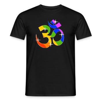 LGBT Om Shanti Gay Pride Spiritual Rainbow - T-shirt homme - noir - Devant - AI Model Male 178 light (178cm)