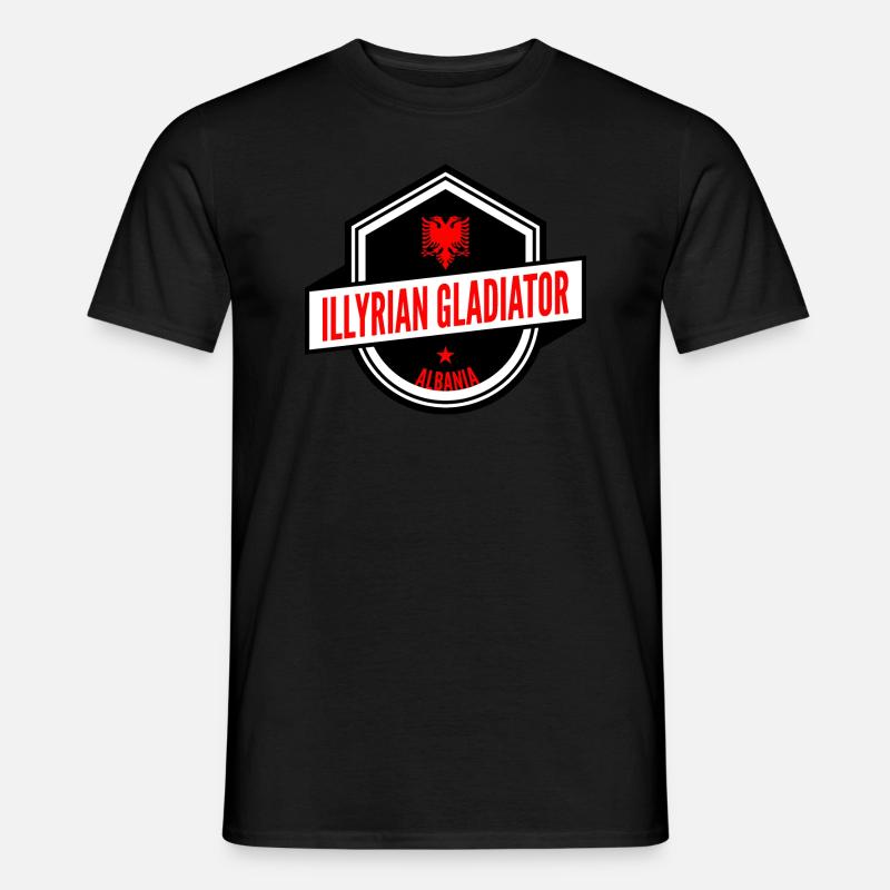 Albania Illyrian Gladiator Red - Männer T-Shirt - Schwarz