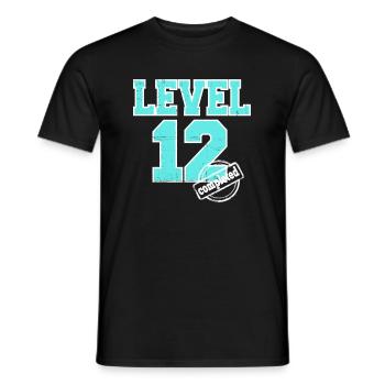 Level 12 completed 12th Birthday Born 2013 - Men's T-Shirt - black - Front - AI Model Male 178 light (178cm)