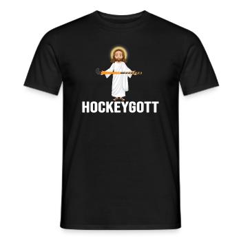 hockey hockeystick fieldhockey field hockeygott - Men's T-Shirt - black - Front - AI Model Male 178 light (178cm)
