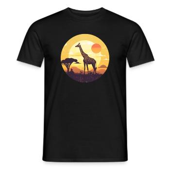 Giraffe in the savannah - Männer T-Shirt - Schwarz - Vorne - AI Model Male 178 light (178cm)