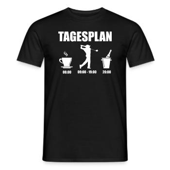 Tagesplan Golfen Kaffee Golfen Champus Fun T-Shirt - Männer T-Shirt - Schwarz - Vorne - AI Model Male 178 light (178cm)