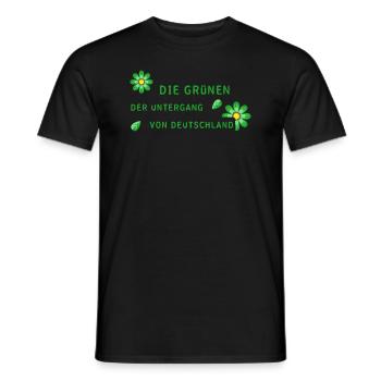 Deutschland die Grünen grün - Männer T-Shirt - Schwarz - Vorne - AI Model Male 178 light (178cm)