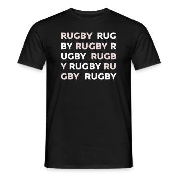 RUGBY - Männer T-Shirt - Schwarz - Vorne - AI Model Male 178 light (178cm)